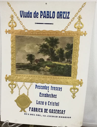 CARTEL PUBLICITARIO VIUDA PABLO ORTIZ PP. S. XX